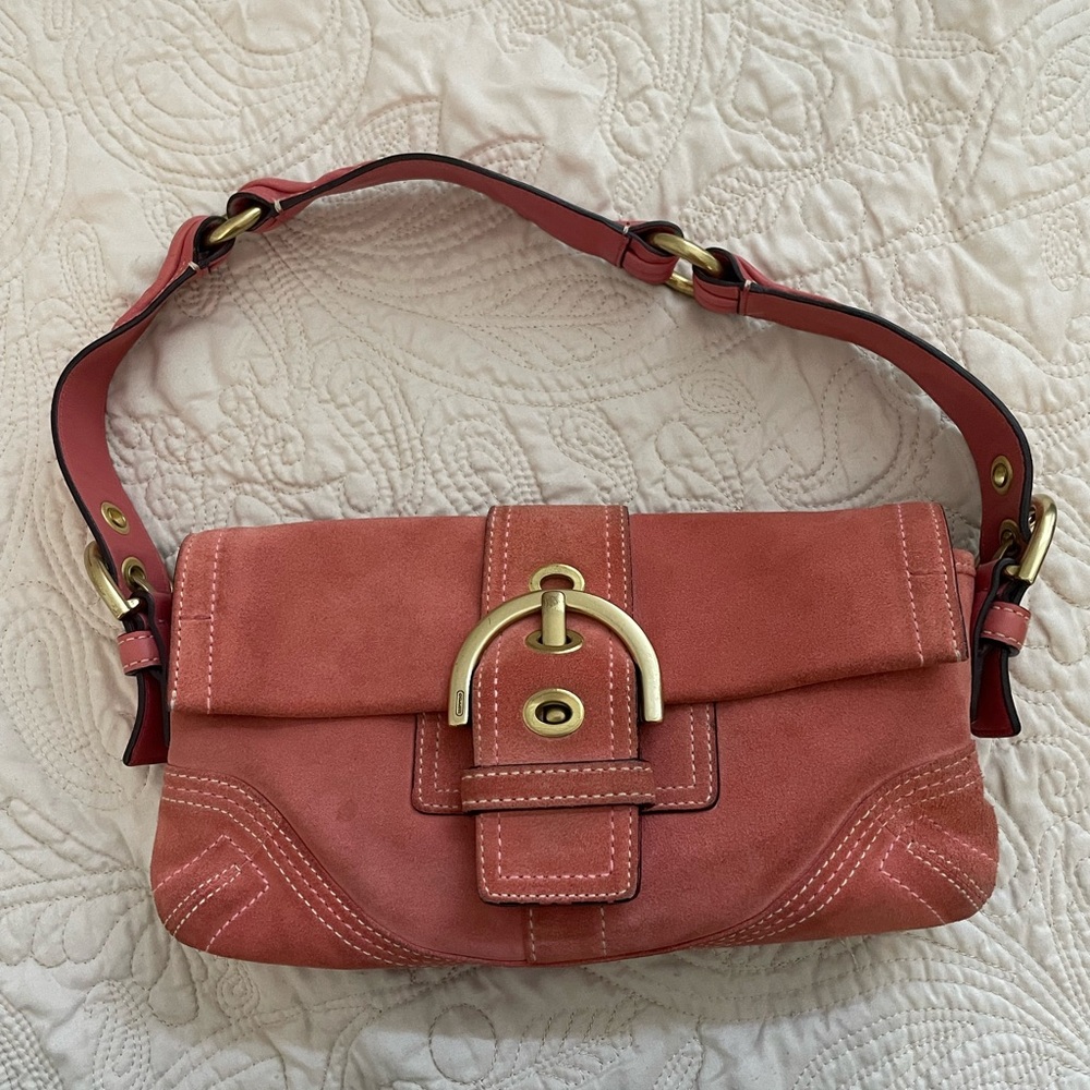 Coach Coral Suede y2k Shoulder Bag- 8A18